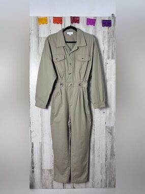 Mable  Beige/Tan Utility Jumpsuit Small
